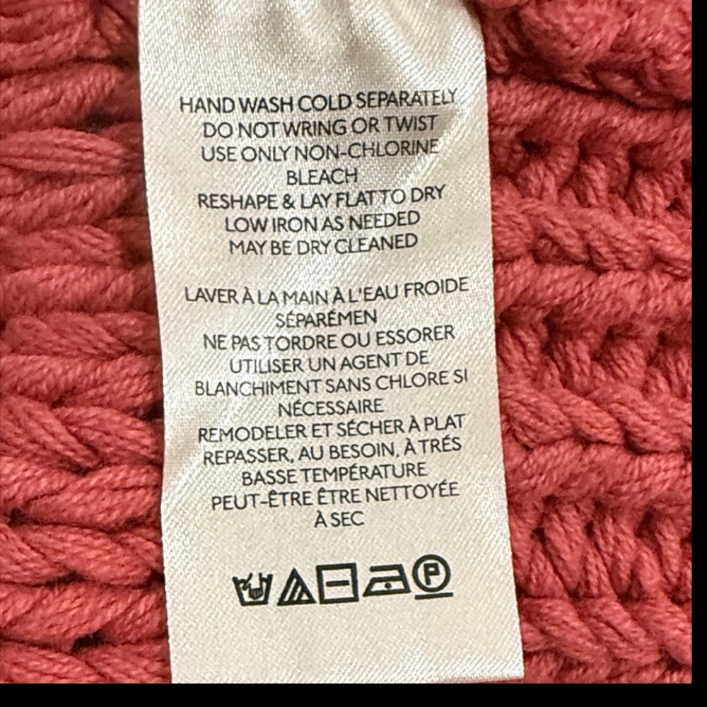 Free People My Only Sunshine Sweater Rosette Chunky Knit Turtleneck Oversized S - Picture 7 of 7